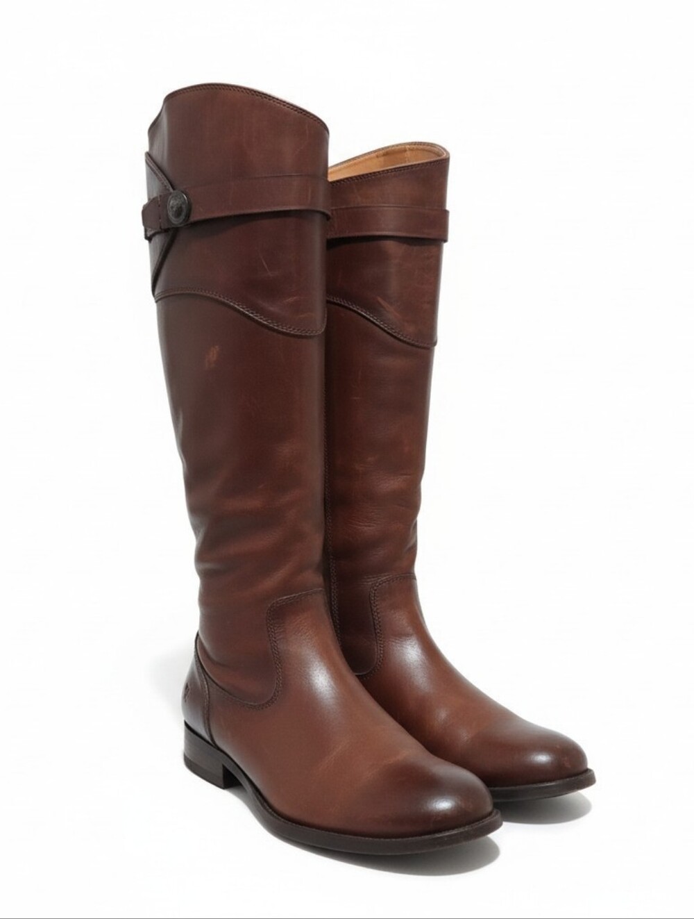 Frye Womens Molly Button Tall Leather Zip Boots Gently Loved Size 9B